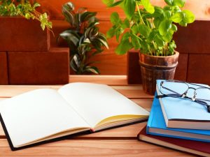 ノートが広げられている様子